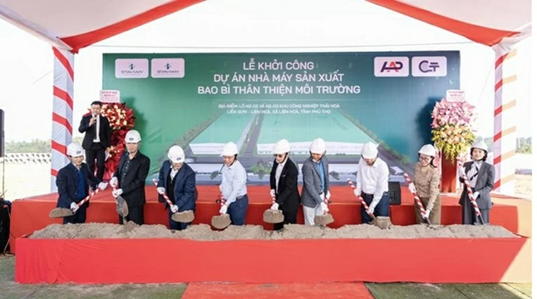 Lễ khởi công Dự án Nhà máy Sản xuất Bao bì Thân thiện Môi trường của CTCP Bao Bì Xanh Stavian Lễ khởi công Dự án Nhà máy Sản xuất Bao bì Thân thiện Môi trường của CTCP Bao Bì Xanh Stavian
