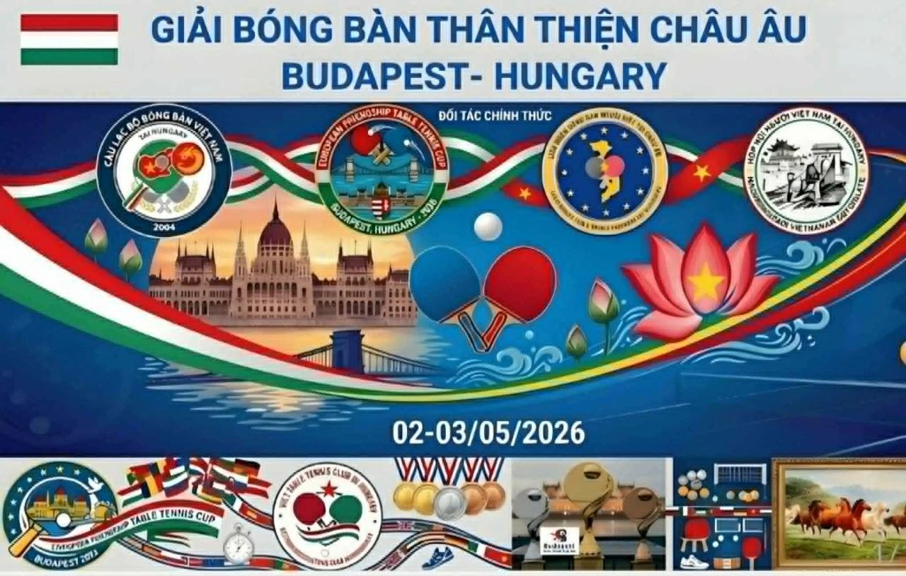 Giải bóng bàn thân thiện châu Âu 2026 hội ngộ cộng đồng người Việt trên khắp châu lục