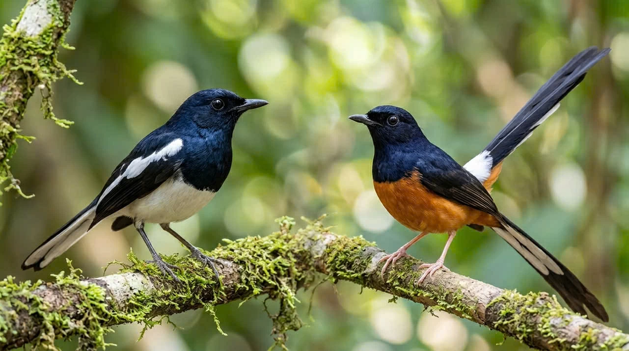 Hai nhân vật chính - Chích chòe than và Hút mật 5 màu