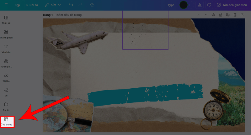 Tại thanh công cụ bên trái, chọn mục Ứng dụng (Apps.