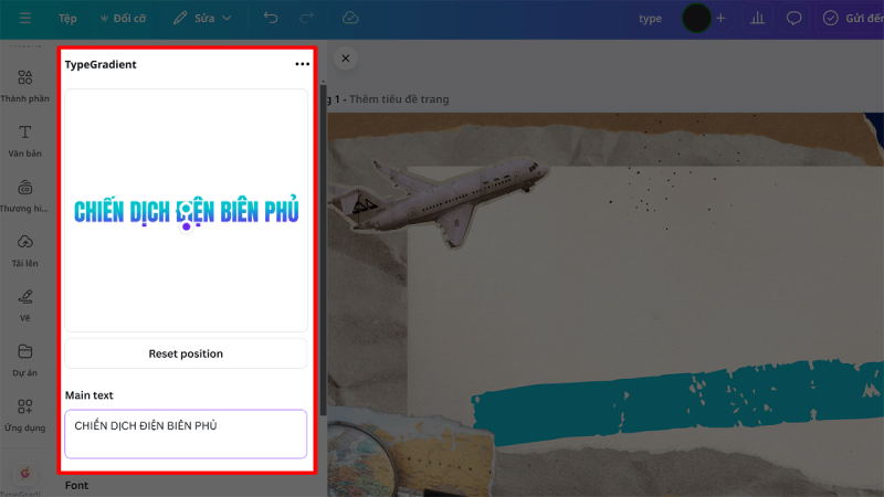 Khi giao diện ứng dụng mở ra, nhập nội dung văn bản.
