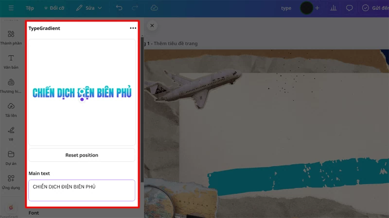 Khi giao diện ứng dụng mở ra, nhập nội dung văn bản.