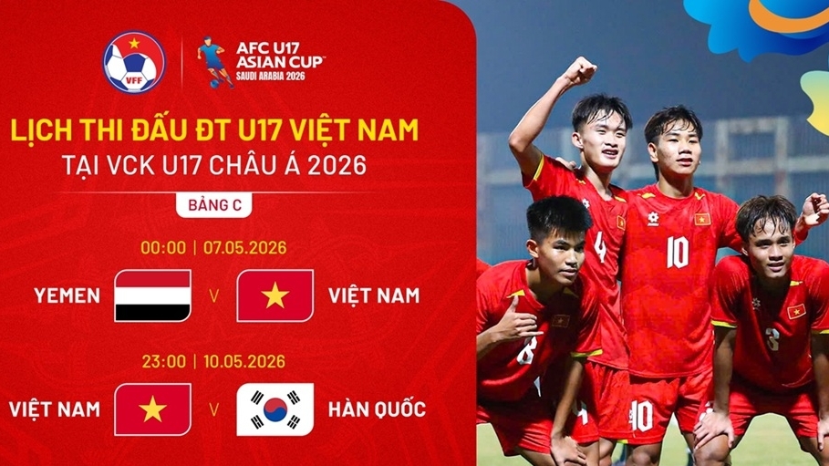 Lịch thi đấu của U17 Việt Nam tại bảng C vòng chung kết U17 châu Á 2026