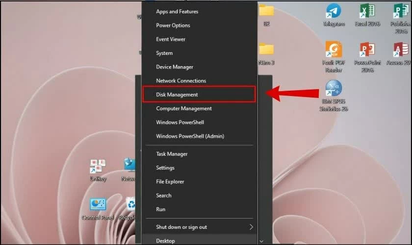 Nhấn tổ hợp phím Windows + X.