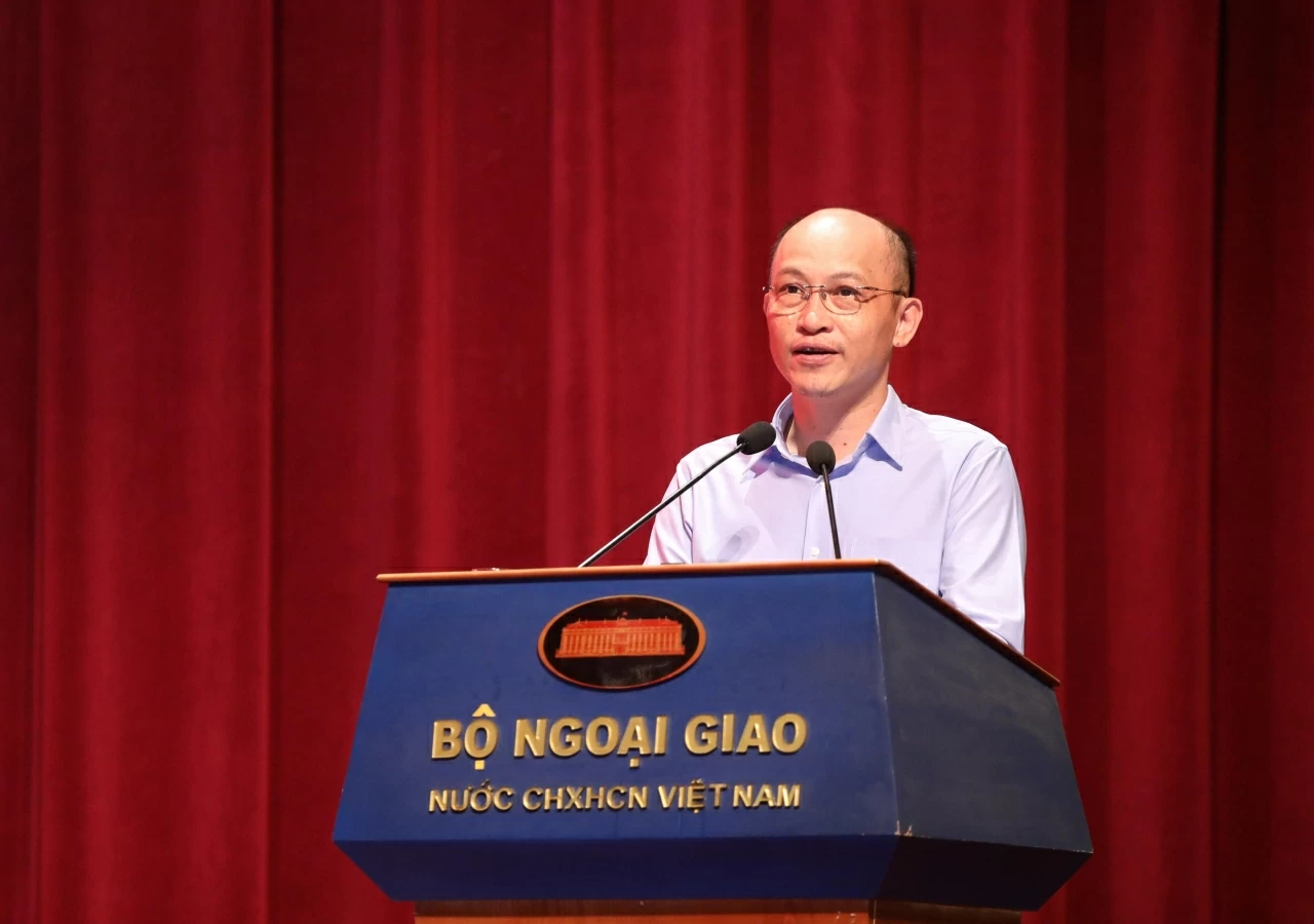 Ủy viên Ban Thường vụ chuyên trách, Chánh Văn phòng Đảng ủy Bộ Nguyễn Xuân Ánh phát biểu kết luận. (Ảnh: Thành Long)