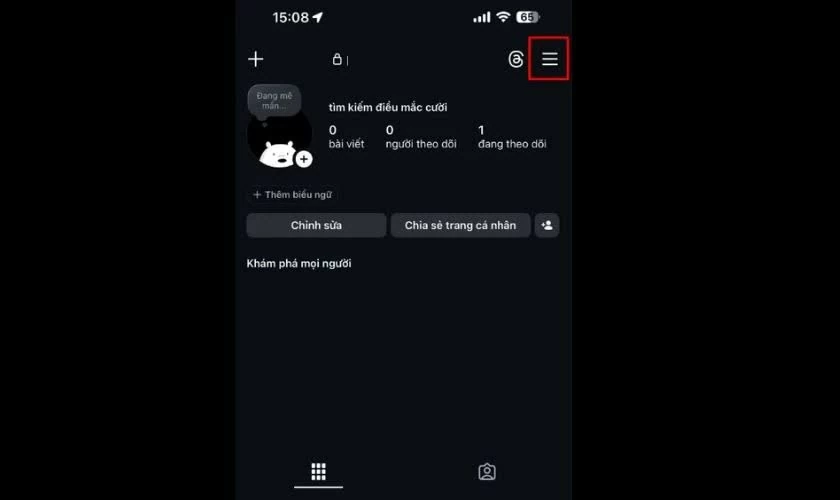 Mở ứng dụng Instagram, truy cập vào trang cá nhân của bạn.