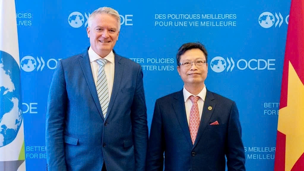 Đại sứ Việt Nam tại Pháp Trịnh Đức Hải gặp Tổng thư ký OECD Mathias Cormann