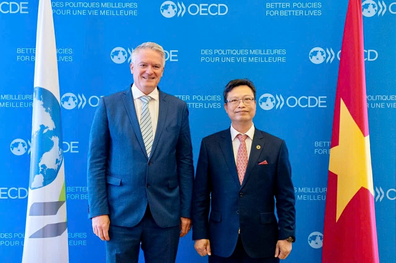 Đại sứ Việt Nam tại Pháp Trịnh Đức Hải gặp Tổng thư ký OECD Mathias Cormann