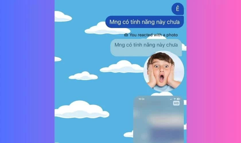 Gửi ảnh để phản hồi tin nhắn.