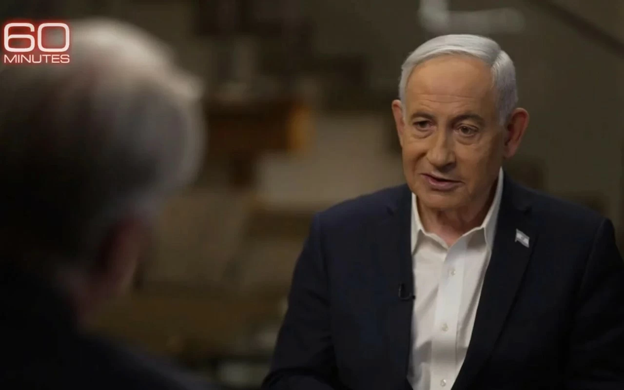 Thủ tướng Israel Benjamin Netanyahu phát biểu trong chương trình “60 Minutes” của CBS News phát sóng ngày 10/5. (Nguồn: The Times of Israel)