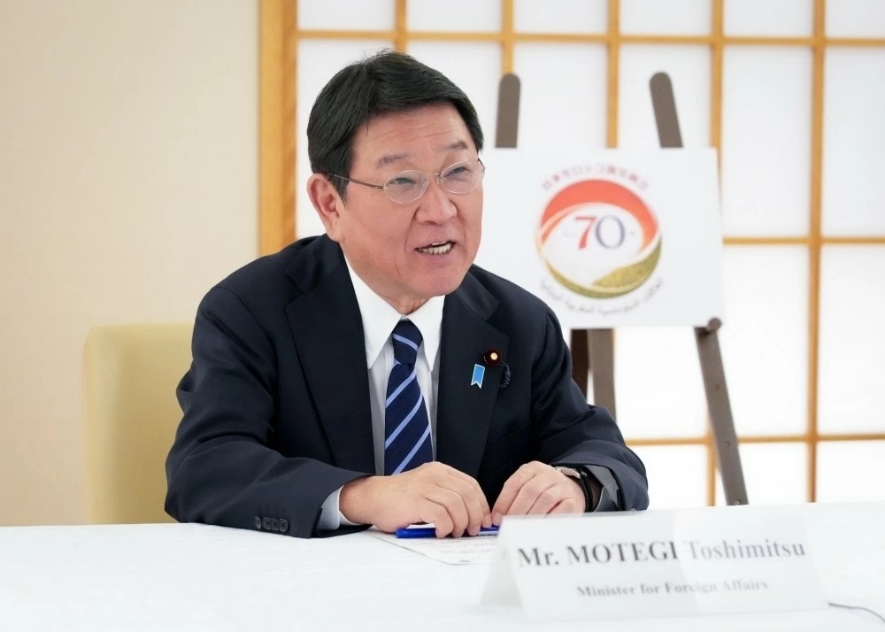 Ngoại trưởng Nhật Bản Toshimitsu Motegi khẳng định Tokyo coi việc duy trì quan hệ với Nga là cần thiết, đồng thời để ngỏ khả năng đối thoại cấp cao giữa hai nước. (Nguồn: Ambassade du Japon en France)