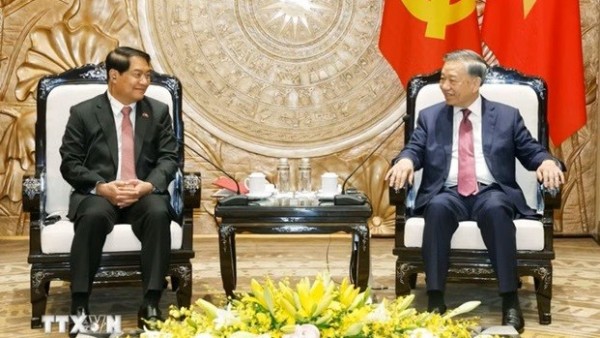 Tổng Bí thư, Chủ tịch nước Tô Lâm tiếp Bí thư Thành ủy, Chủ tịch Hội đồng nhân dân thủ đô Vientiane, Lào