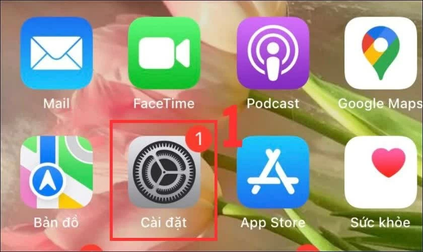 Mở ứng dụng “Cài đặt” trên iPhone của bạn.