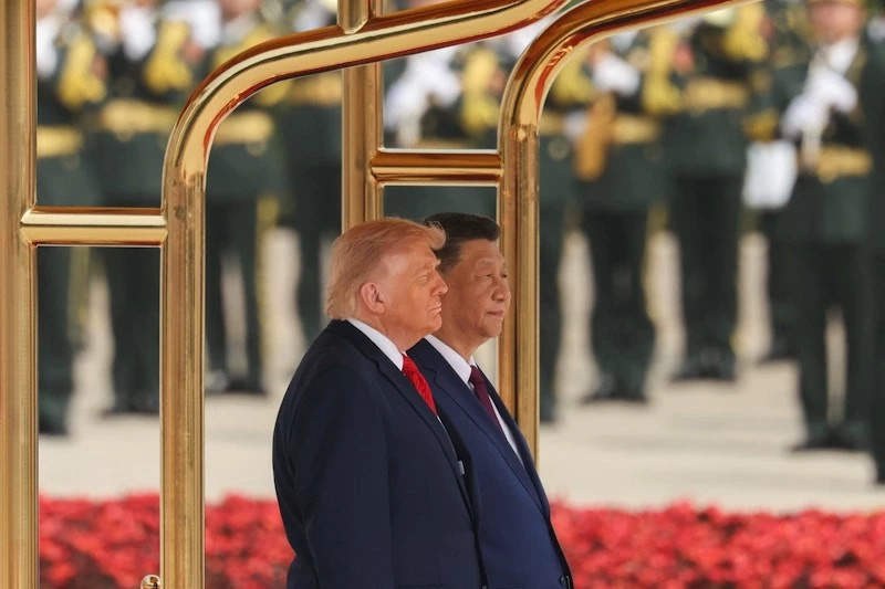 Chủ tịch Trung Quốc Tập Cận Bình đón tiếp Tổng thống Mỹ Donald Trump