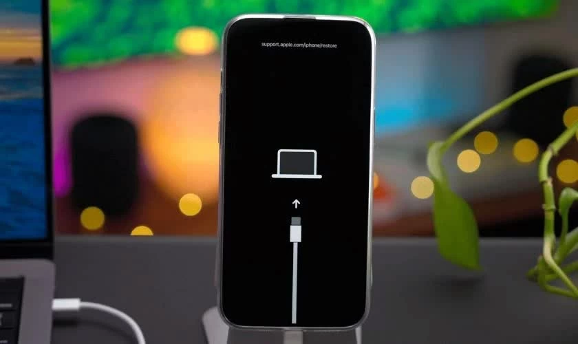 Đưa iPhone vào Recovery Mode. Đưa iPhone vào Recovery Mode.