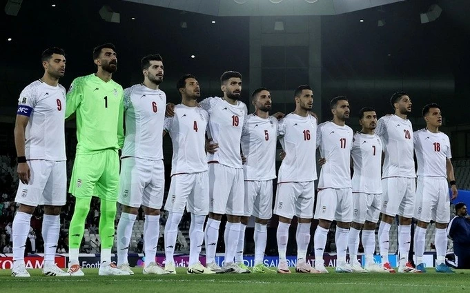 Cầu thủ đội tuyển bóng đá Iran trong trận đấu với Qatar vào tháng 6/2025 tại Doha. (Nguồn: Getty Images)
