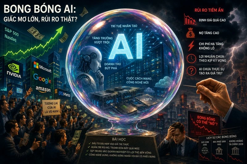 Bong bóng cổ phiếu AI: Khi giấc mơ công nghệ gặp phép thử lợi nhuận