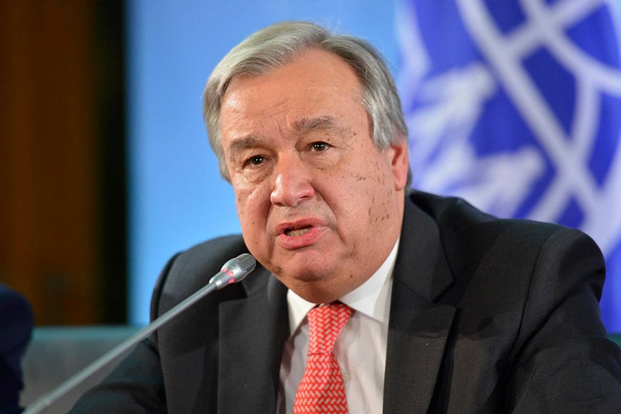 Tổng thư ký Liên Hợp Quốc Antonio Guterres phát biểu tại phiên họp Hội đồng Bảo an về tình hình xung đột toàn cầu và luật pháp quốc tế. (Nguồn: TIME) Tổng thư ký Liên Hợp Quốc Antonio Guterres phát biểu tại phiên họp Hội đồng Bảo an về tình hình xung đột toàn cầu và luật pháp quốc tế. (Nguồn: TIME)