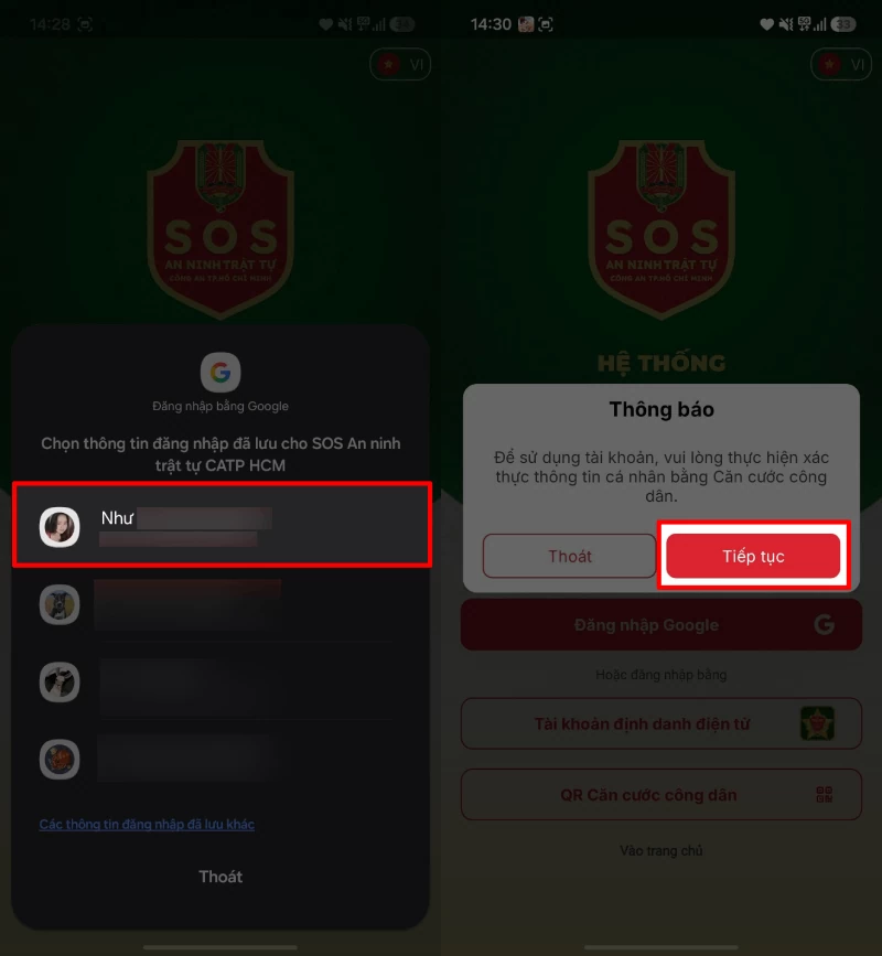 Chọn đúng tài khoản Google bạn muốn sử dụng.