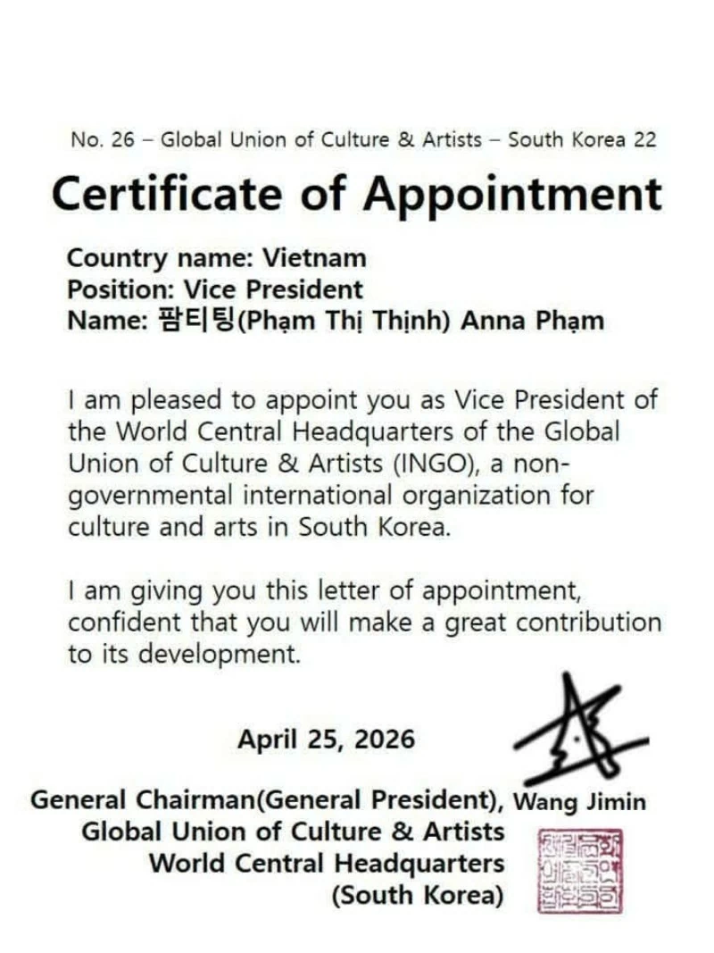 GUCA bổ nhiệm doanh nhân Việt Nam làm Phó Chủ tịch
