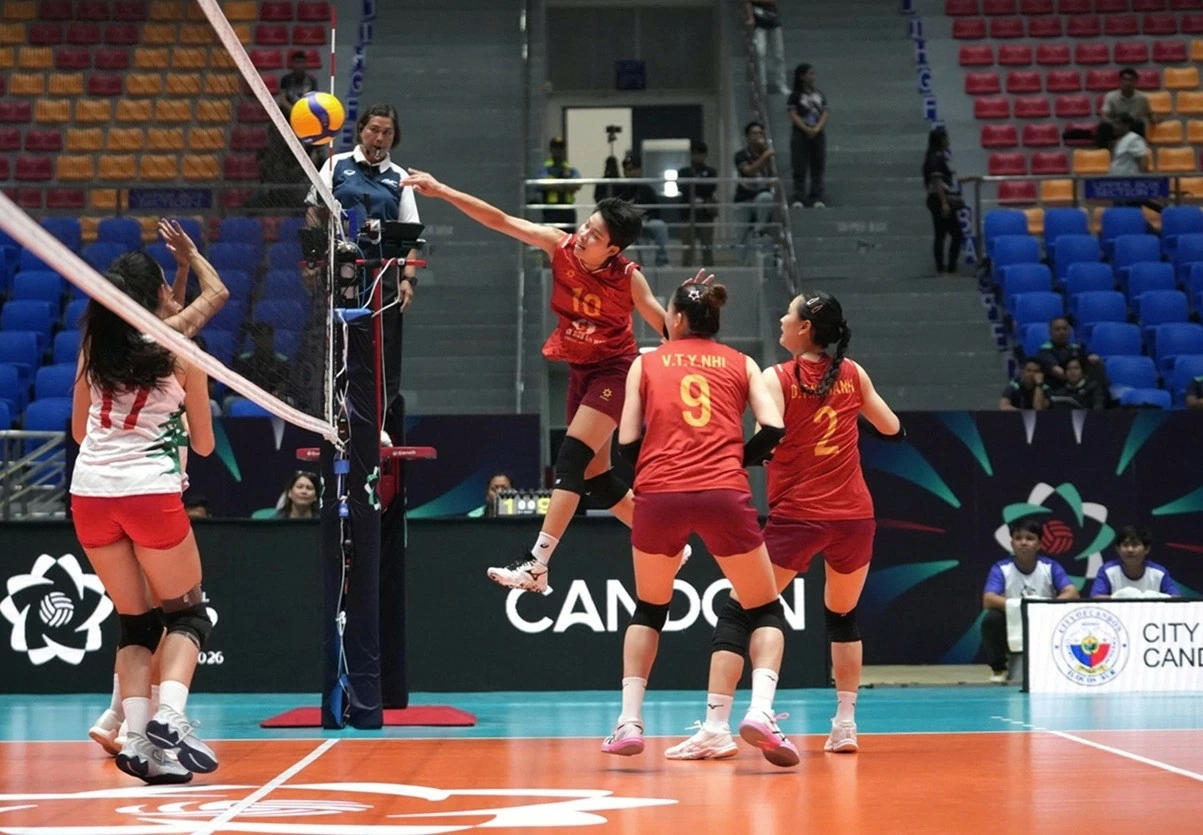 Tuyển bóng chuyền nữ Việt Nam thắng Lebanon 3-0 tại AVC Cup 2026