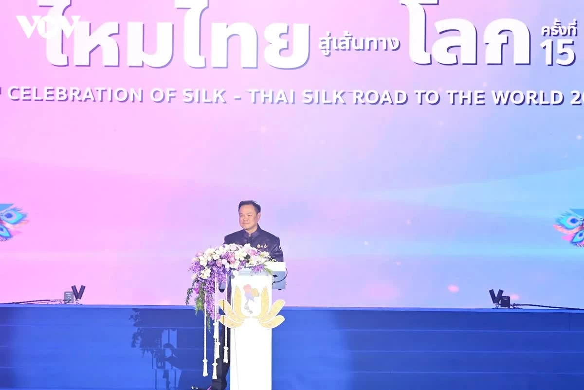 Thủ tướng Thái Lan Anutin Charnvirakul phát biểu tại sự kiện. (Nguồn: VOV) Thủ tướng Thái Lan Anutin Charnvirakul phát biểu tại sự kiện. (Nguồn: VOV)