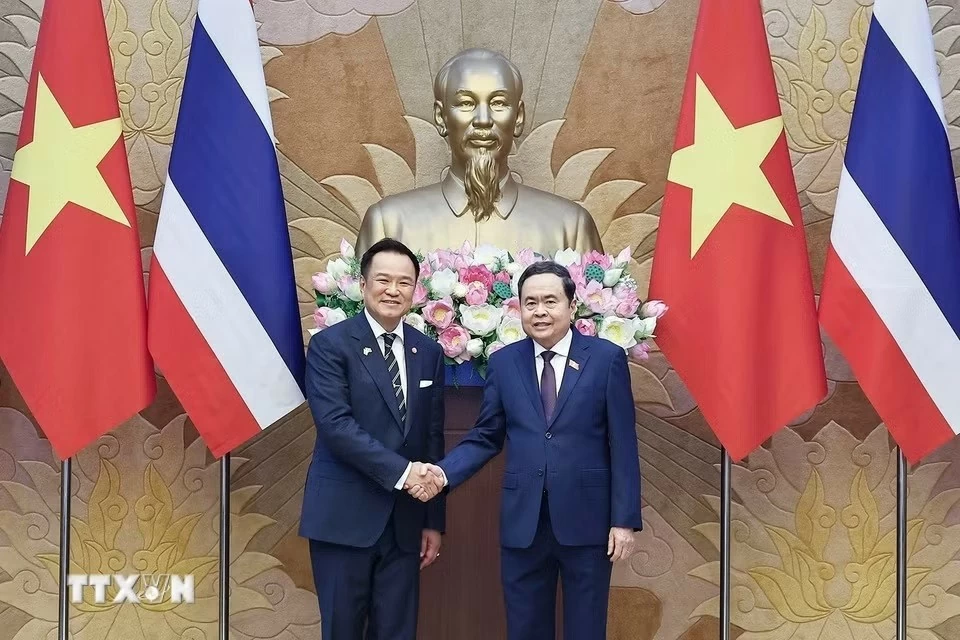 Chủ tịch Quốc hội Trần Thanh Mẫn hội kiến Thủ tướng Thái Lan Anutin Charnvirakul thăm chính thức Việt Nam và tham dự Diễn đàn Tương lai ASEAN lần thứ ba. (Nguồn: TTXVN)