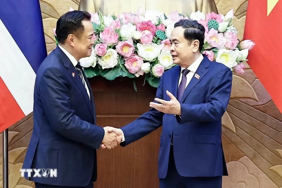 Chủ tịch Quốc hội Trần Thanh Mẫn hội kiến Thủ tướng Thái Lan Anutin Charnvirakul thăm chính thức Việt Nam và tham dự Diễn đàn Tương lai ASEAN lần thứ ba. (Nguồn: TTXVN) Chủ tịch Quốc hội Trần Thanh Mẫn hội kiến Thủ tướng Thái Lan Anutin Charnvirakul thăm chính thức Việt Nam và tham dự Diễn đàn Tương lai ASEAN lần thứ ba. (Nguồn: TTXVN)