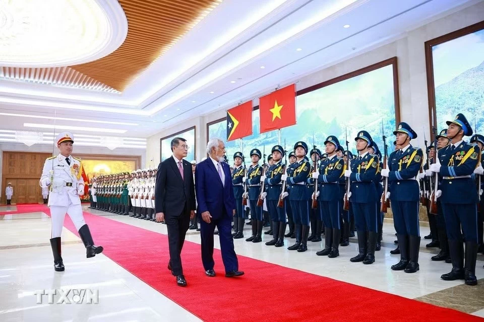 Thủ tướng Lê Minh Hưng chủ trì lễ đón chính thức Thủ tướng Timor-Leste