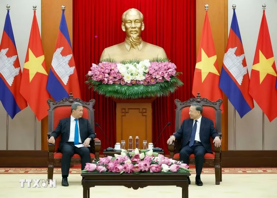 Tổng Bí thư, Chủ tịch nước Tô Lâm tiếp Thủ tướng Campuchia Hun Manet. (Nguồn: TTXVN)