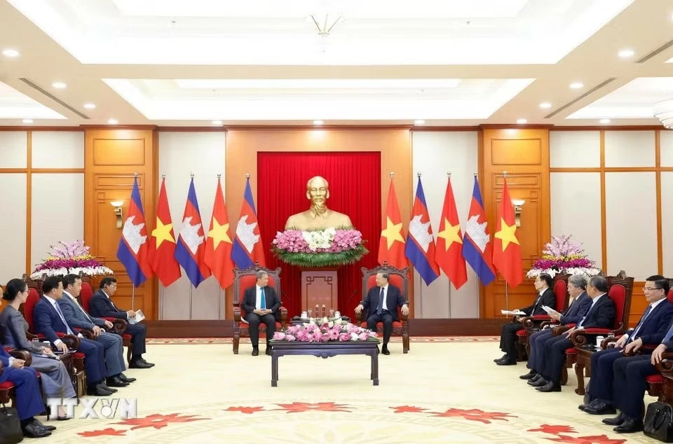 Tổng Bí thư, Chủ tịch nước Tô Lâm tiếp Thủ tướng Campuchia Hun Manet. (Nguồn: TTXVN)