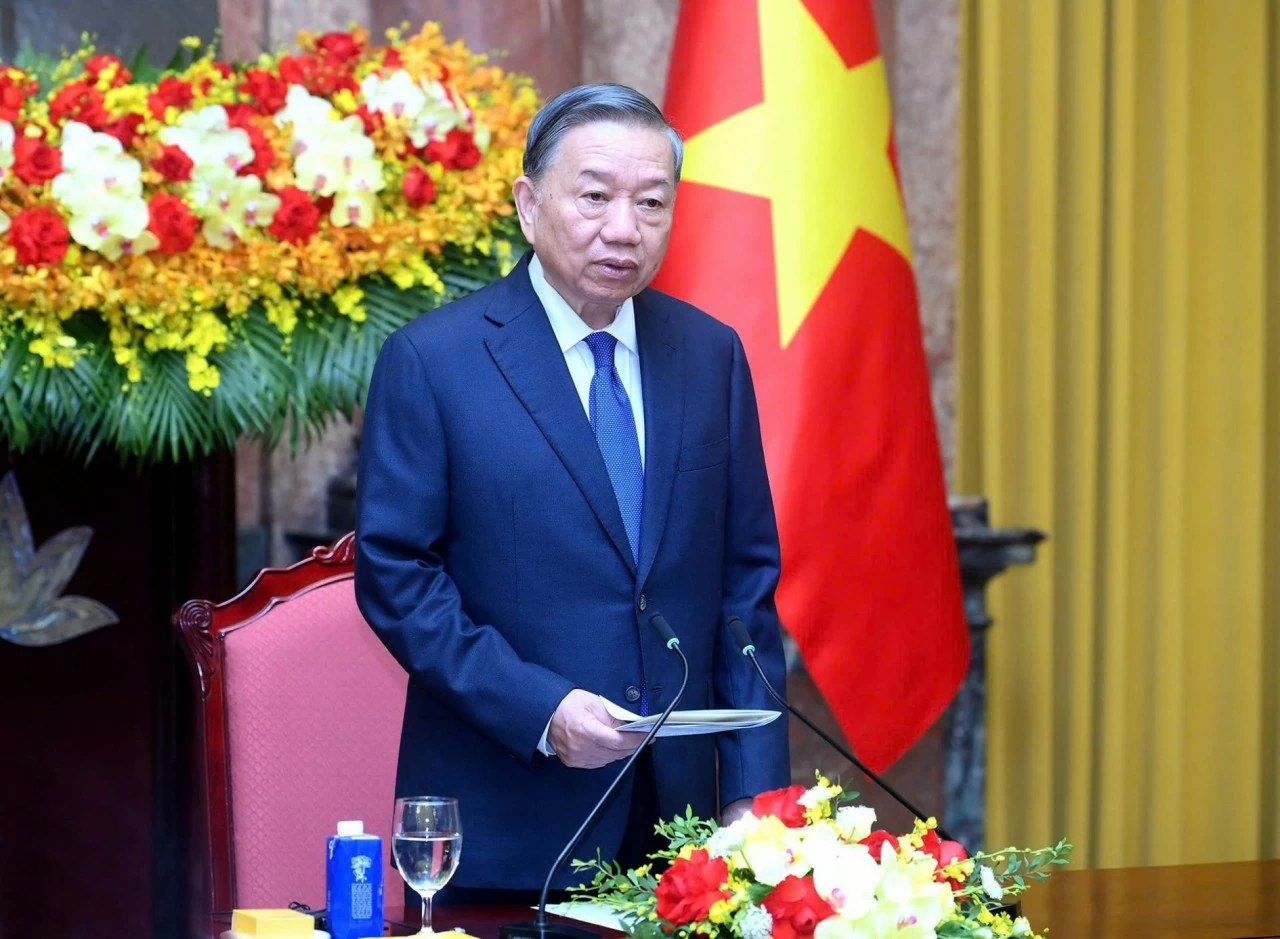 Tổng Bí thư, Chủ tịch nước Tô Lâm phát biểu tại buổi tiếp các Trưởng đoàn tham dự Diễn đàn Tương lai ASEAN 2026. (Nguồn: VGP)