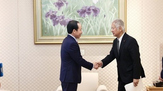 Phó Thủ tướng Chính phủ Lê Tiến Châu hội kiến Chủ tịch Hạ viện Nhật Bản Mori Eisuke