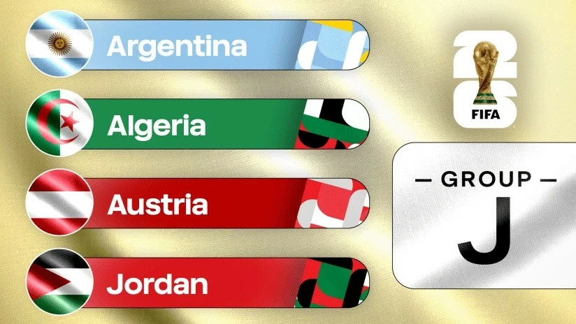 Lịch thi đấu bóng đá bảng J World Cup 2026 mới nhất