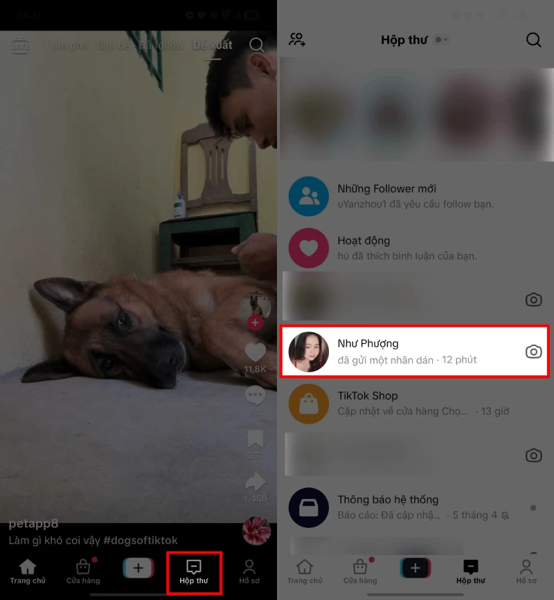 Mở ứng dụng TikTok trên điện thoại.