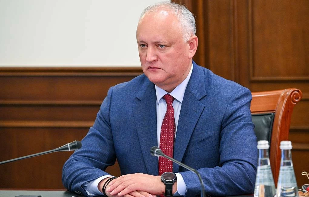 Cựu Tổng thống Moldova Igor Dodon trong cuộc phỏng vấn với hãng thông tấn TASS ngày 15/6. (Nguồn: TASS)