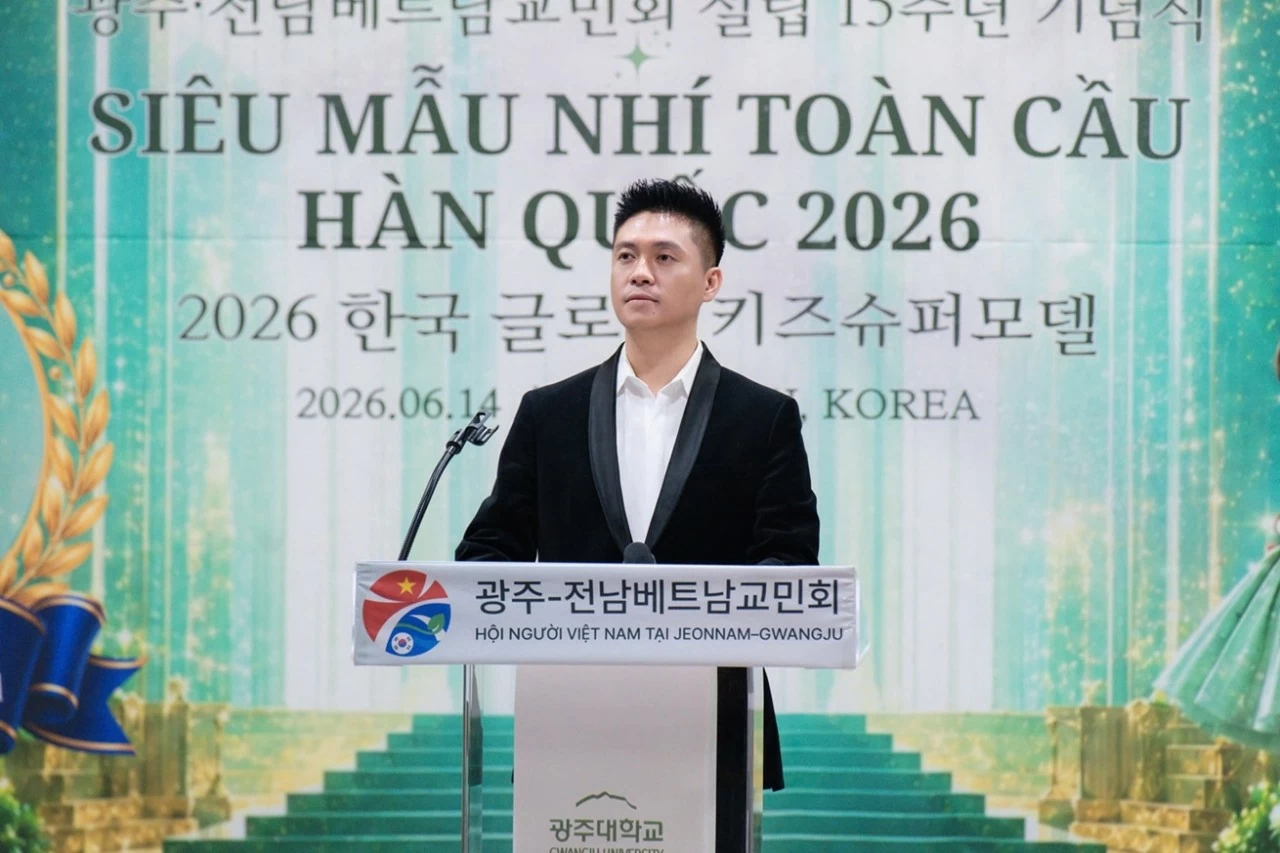 Lễ kỷ niệm 15 năm thành lập Hội người Việt Nam tại Jeonnam - Gwangju và chung kết Siêu mẫu nhí toàn cầu Hàn Quốc 2026 Lễ kỷ niệm 15 năm thành lập Hội người Việt Nam tại Jeonnam - Gwangju và chung kết Siêu mẫu nhí toàn cầu Hàn Quốc 2026