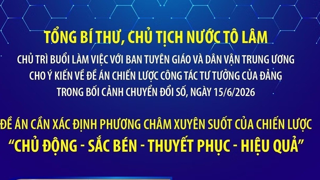 Tổng Bí thư, Chủ tịch nước Tô Lâm cho ý kiến về Đề án Chiến lược công tác tư tưởng của Đảng trong bối cảnh chuyển đổi số