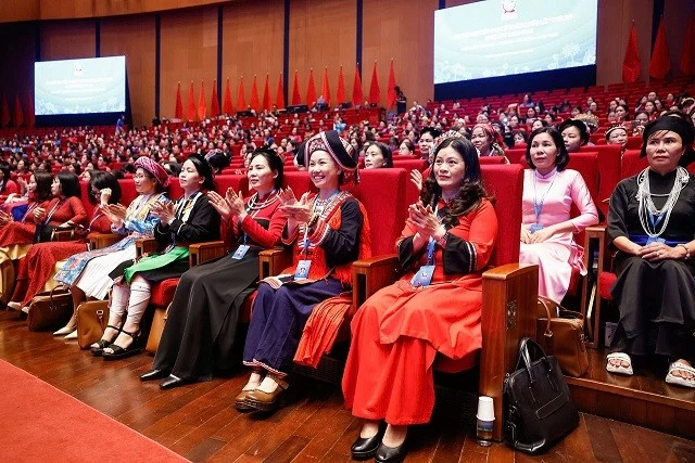 Chủ tịch Quốc hội Trần Thanh Mẫn và các lãnh đạo Đảng, Nhà nước dự Đại hội đại biểu Phụ nữ toàn quốc lần thứ XIV