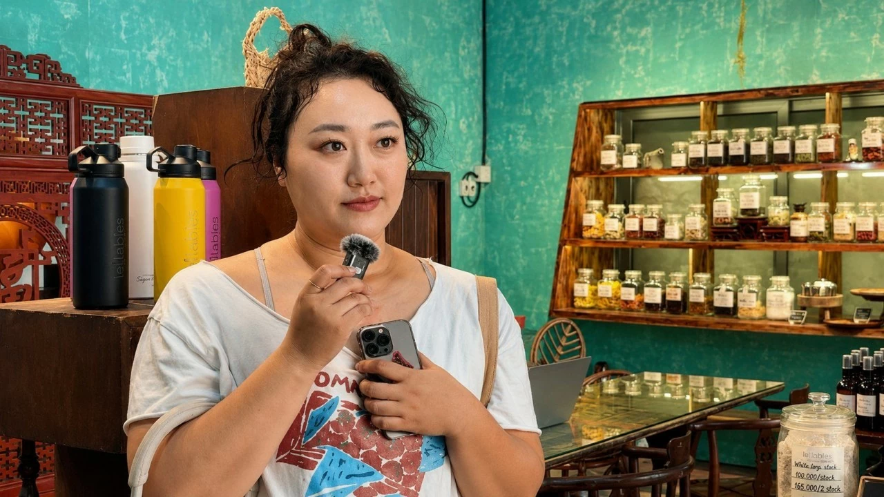 Chị Kimmy chia sẻ về những giá trị bền vững mà mô hình mua sắm tái nạp mang lại cho người tiêu dùng. (Ảnh: Nhi Vũ)