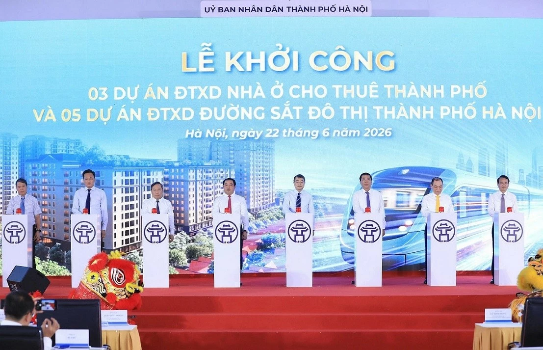 Thủ tướng Chính phủ Lê Minh Hưng dự lễ khởi công 5 tuyến đường sắt đô thị, 3 dự án nhà cho thuê ở Hà Nội