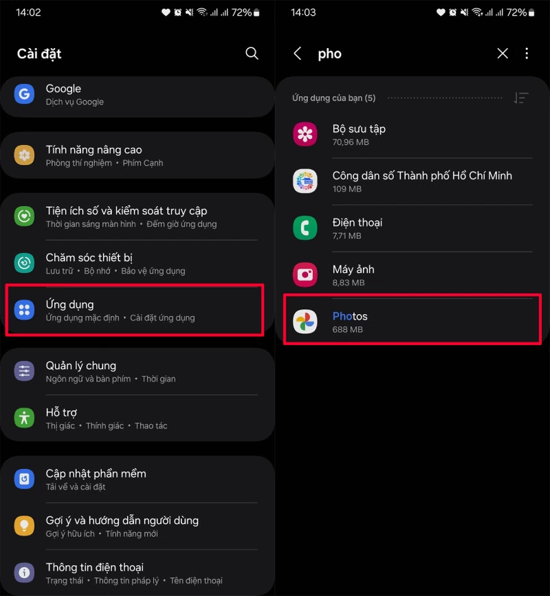 Việc xóa cache sẽ không làm mất ảnh hay dữ liệu cá nhân.