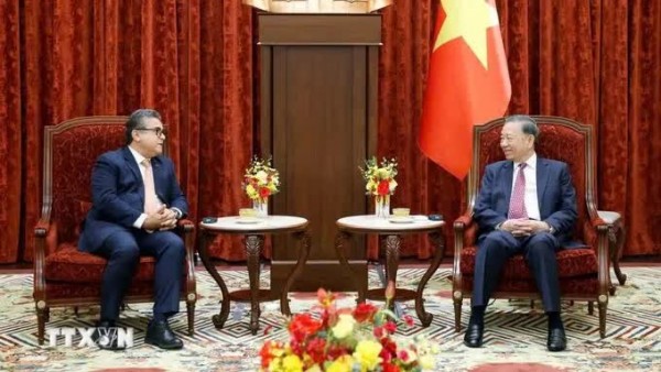 General Secretary, President To Lam receives outgoing Palestinian State Ambassador Saadi Salama