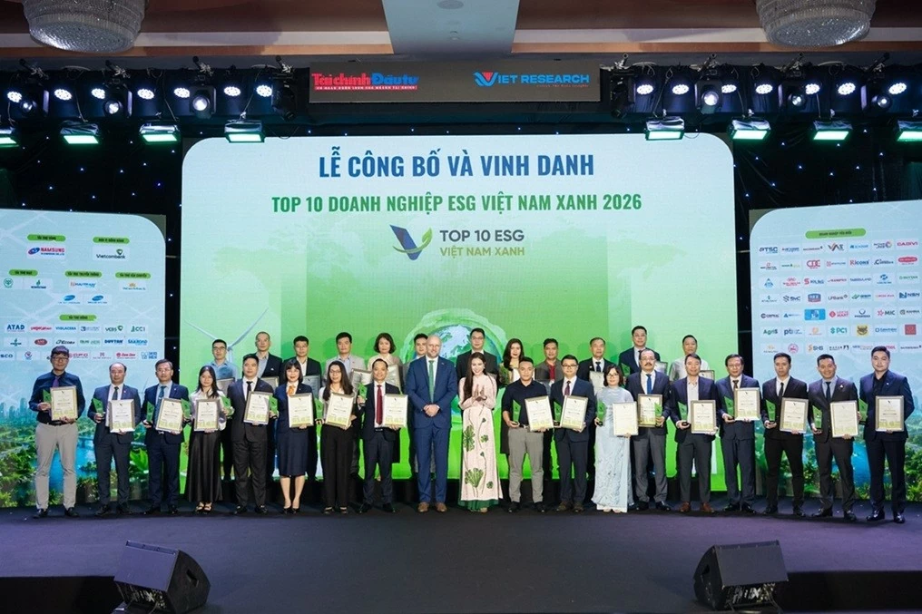 Vinh danh Top doanh nghiệp ESG Việt Nam xanh 2026 và Top doanh nghiệp Đổi mới sáng tạo và Kinh doanh hiệu quả 2026
