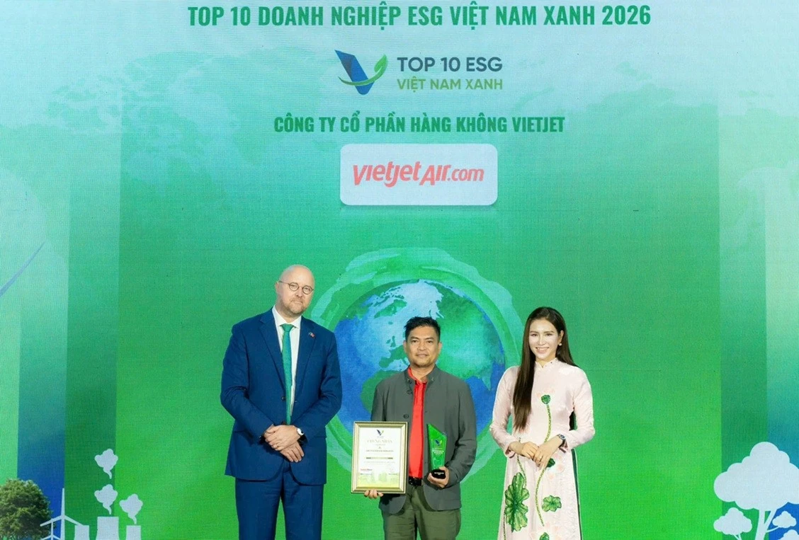 Vietjet liên tiếp hai năm được vinh danh trong Top Doanh nghiệp ESG Việt Nam Xanh