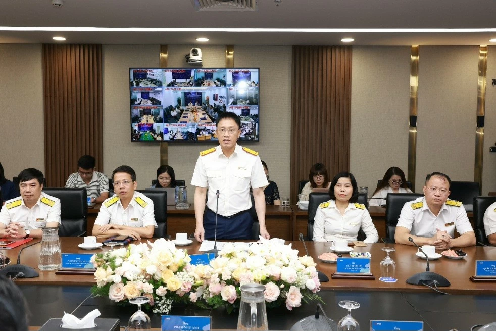 Ông Mai Sơn - Phó Cục trưởng Cục Thuế phát biểu tại sự kiện. MB và cơ quan thuế ký kết hợp tác, lấy người nộp thuế làm trung tâm, lấy chuyển đổi số làm nền tảng