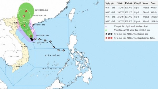 Bão số 1 trên vùng biển phía Nam của đảo Hải Nam (Trung Quốc); đề phòng nguy cơ dông, lốc, gió giật mạnh trước và trong khi bão đổ bộ