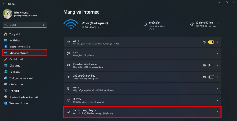 Tại giao diện Cài đặt, chọn Mạng & Internet (Network & Internet). Tại giao diện Cài đặt, chọn Mạng & Internet (Network & Internet).
