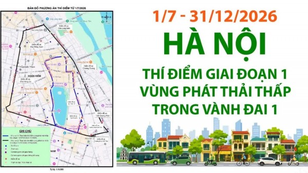Hà Nội bắt đầu thí điểm vùng phát thải thấp trong Vành đai 1, áp dụng hạn chế với xe xăng, dầu