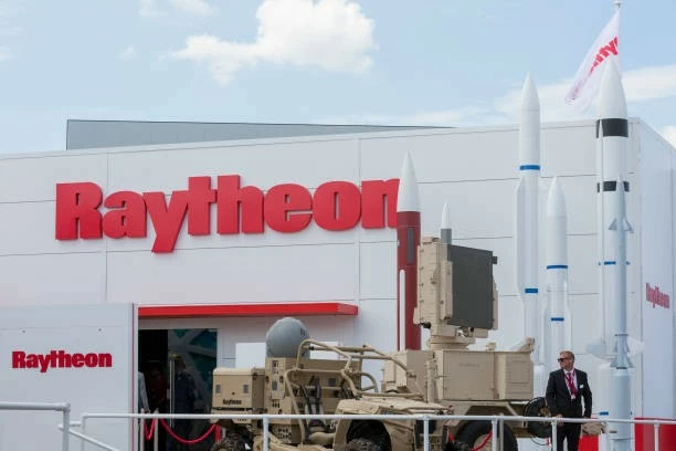 Triển lãm của tập đoàn quốc phòng Raytheon tại Triển lãm Hàng không Farnborough ở Farnborough, Anh, ngày 16/7/2018. (Nguồn: Getty Images)